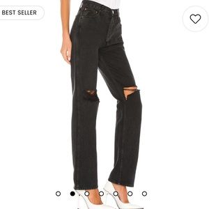Re/Done Originals High Rise Loose in Washed Black With Rips 27